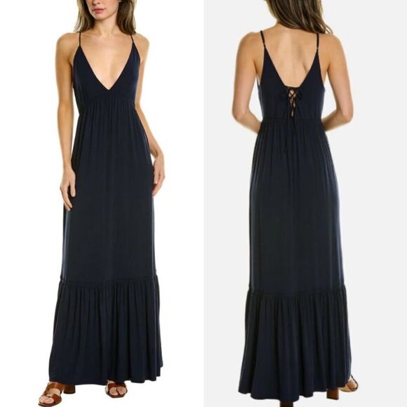 NWT Favorite Daughter The Weekend Blue Maxi Dress in Navy sz M 228$ - Picture 1 of 8